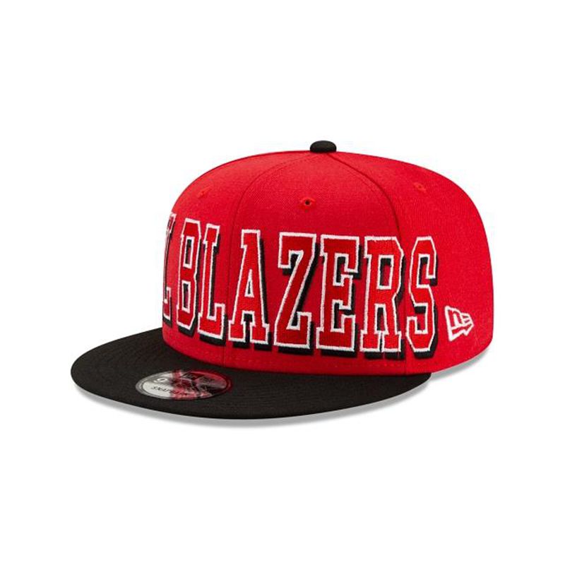 NBA Portland Trail Blazers Block Font 9Fifty Snapback (TWQ9620) - Black New Era Caps